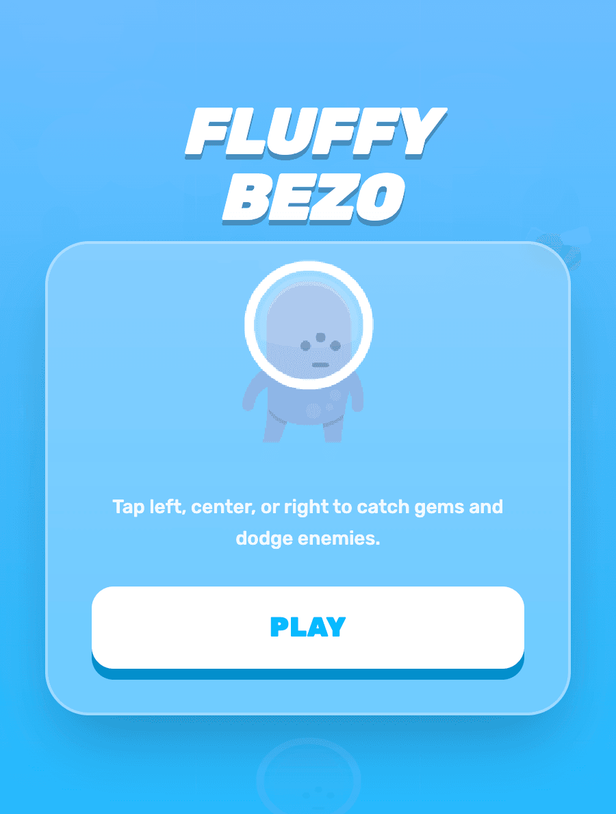Fluffy Bezo — catch gems and dodge enemies in this arcade game
